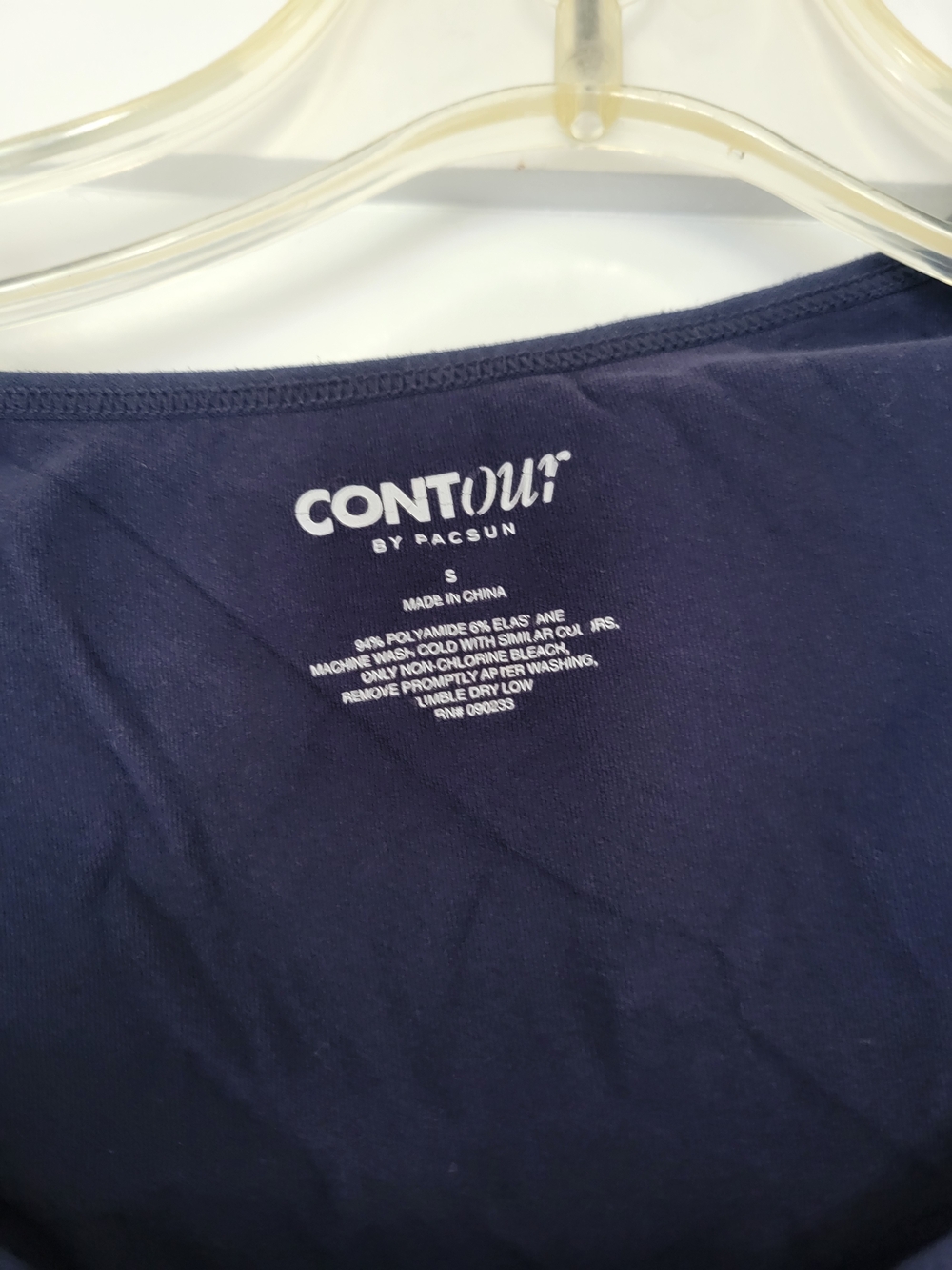 PacSun Long Sleeve Scoop Neck Crop Top in Navy Blue - Picture 2 of 3